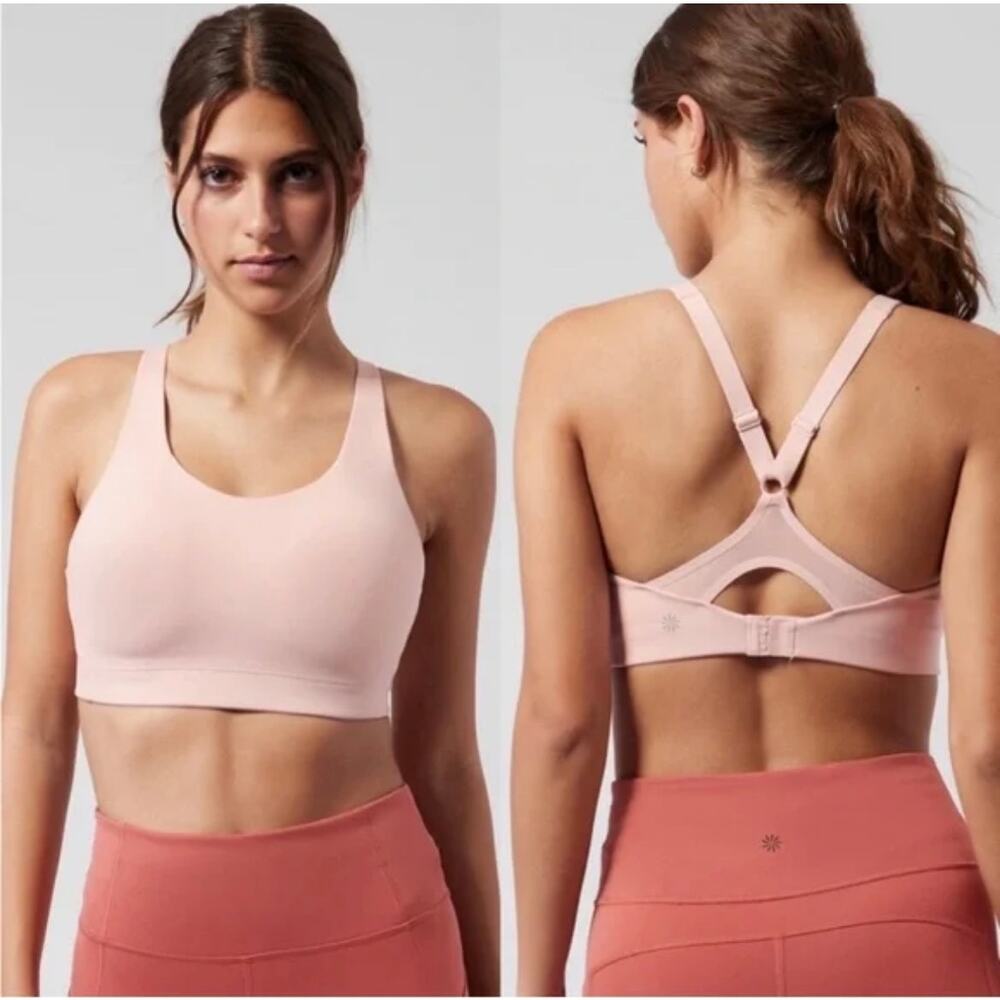 Athleta Advance Sprint Sports Bra Flora Mauve Pink Women's 32D High Impact NWOT